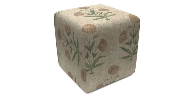 Cube Footstool in Peruvian homespun fabric