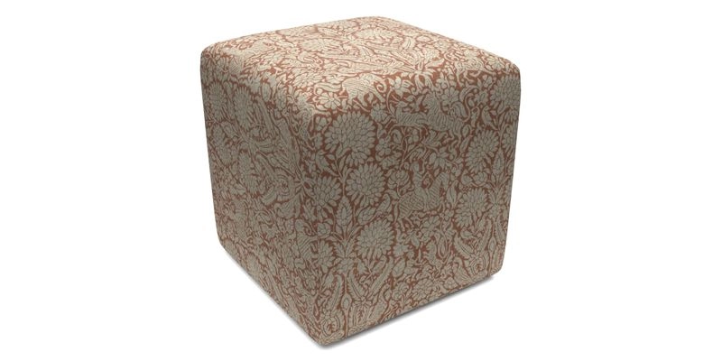 Cube Footstool in Peruvian homespun fabric