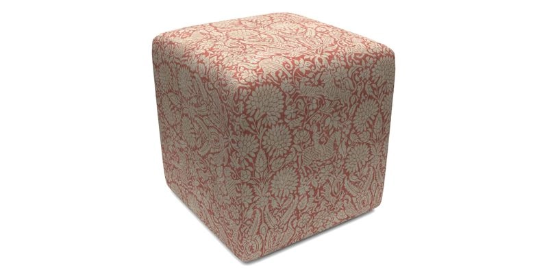 Cube Footstool in Peruvian homespun fabric