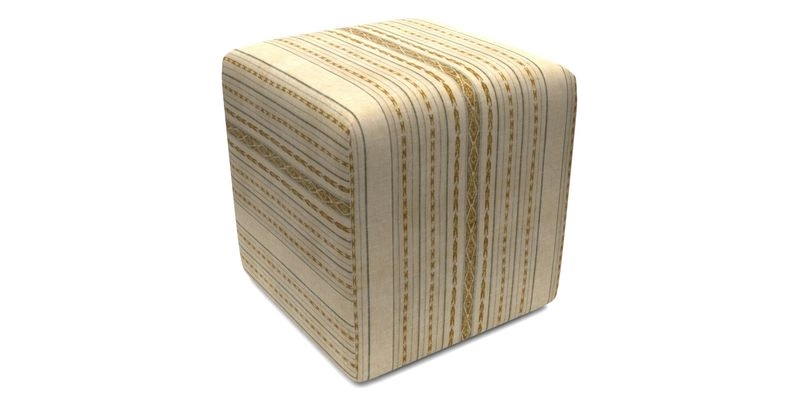 Cube Footstool in Peruvian homespun fabric