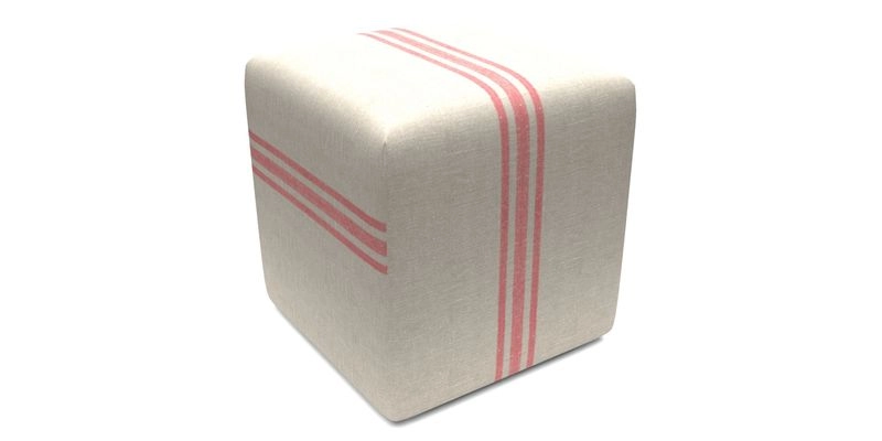 Cube Footstool in Peruvian homespun fabric