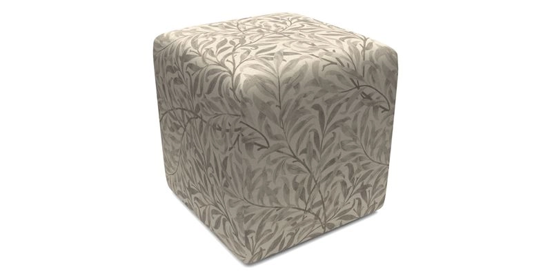 Cube Footstool in Peruvian homespun fabric