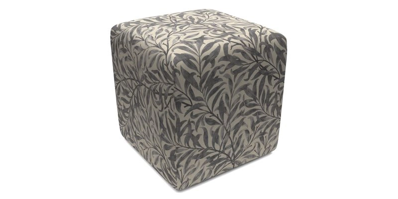 Cube Footstool in Peruvian homespun fabric