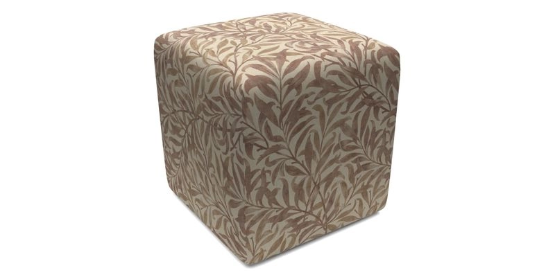 Cube Footstool in Peruvian homespun fabric