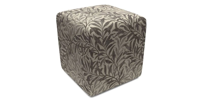 Cube Footstool in Peruvian homespun fabric