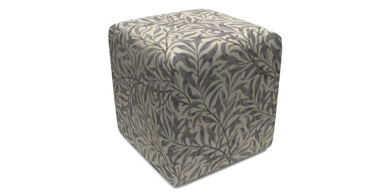 Cube Footstool in Peruvian homespun fabric
