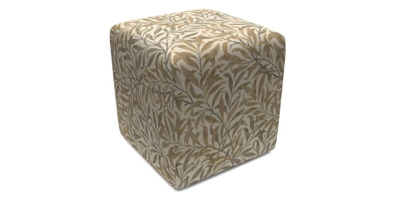 Cube Footstool in Peruvian homespun fabric
