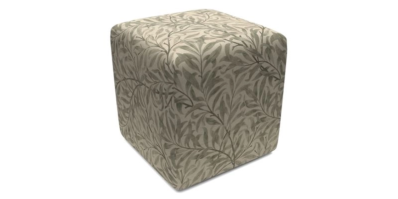 Cube Footstool in Peruvian homespun fabric