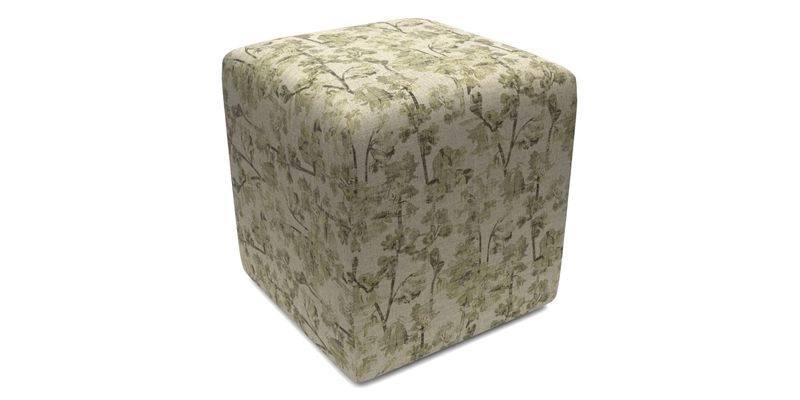 Cube Footstool in Peruvian homespun fabric