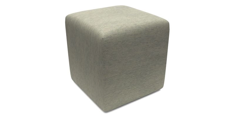 Cube Footstool in Peruvian homespun fabric