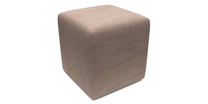 Cube Footstool in Peruvian homespun fabric