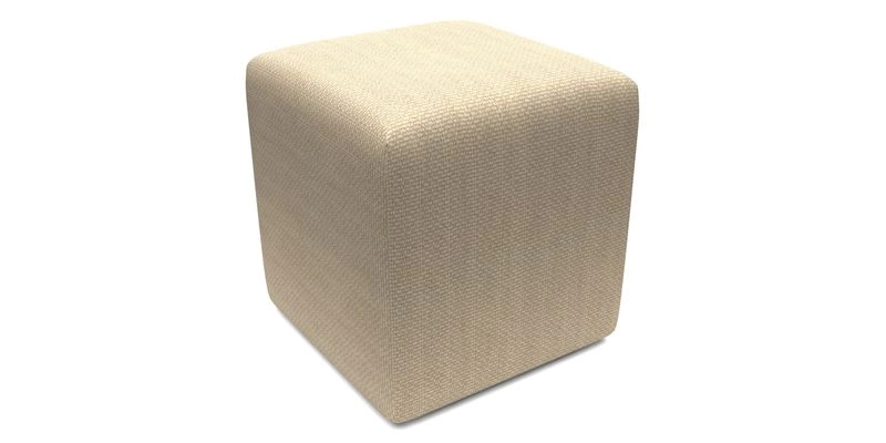 Cube Footstool in Peruvian homespun fabric