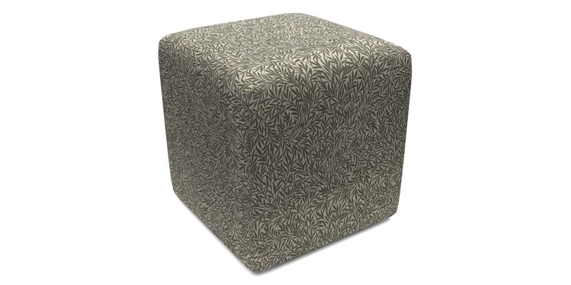 Cube Footstool in Peruvian homespun fabric