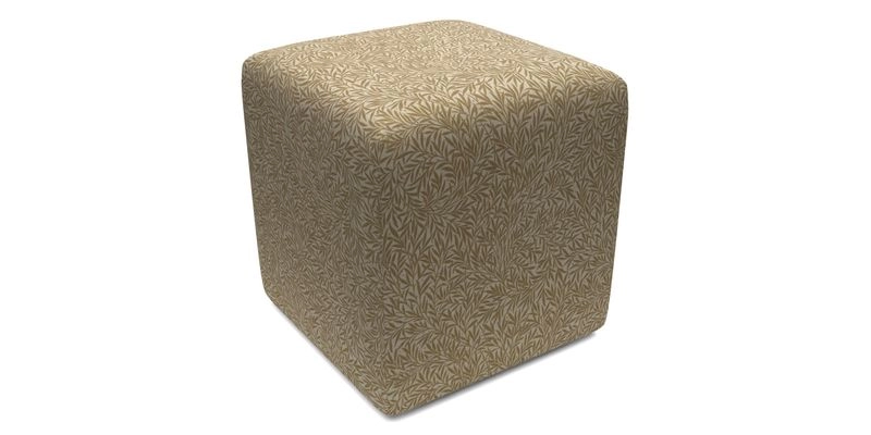 Cube Footstool in Peruvian homespun fabric
