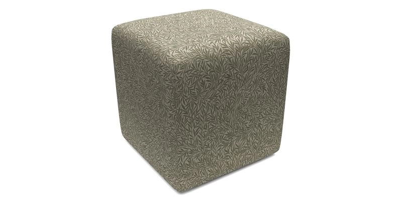 Cube Footstool in Peruvian homespun fabric