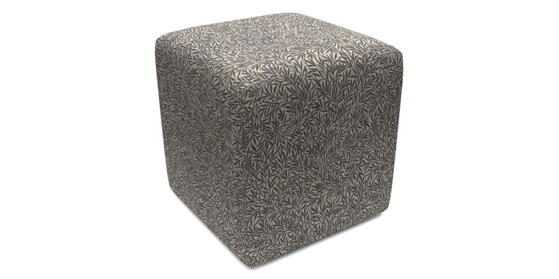 Cube Footstool in Peruvian homespun fabric
