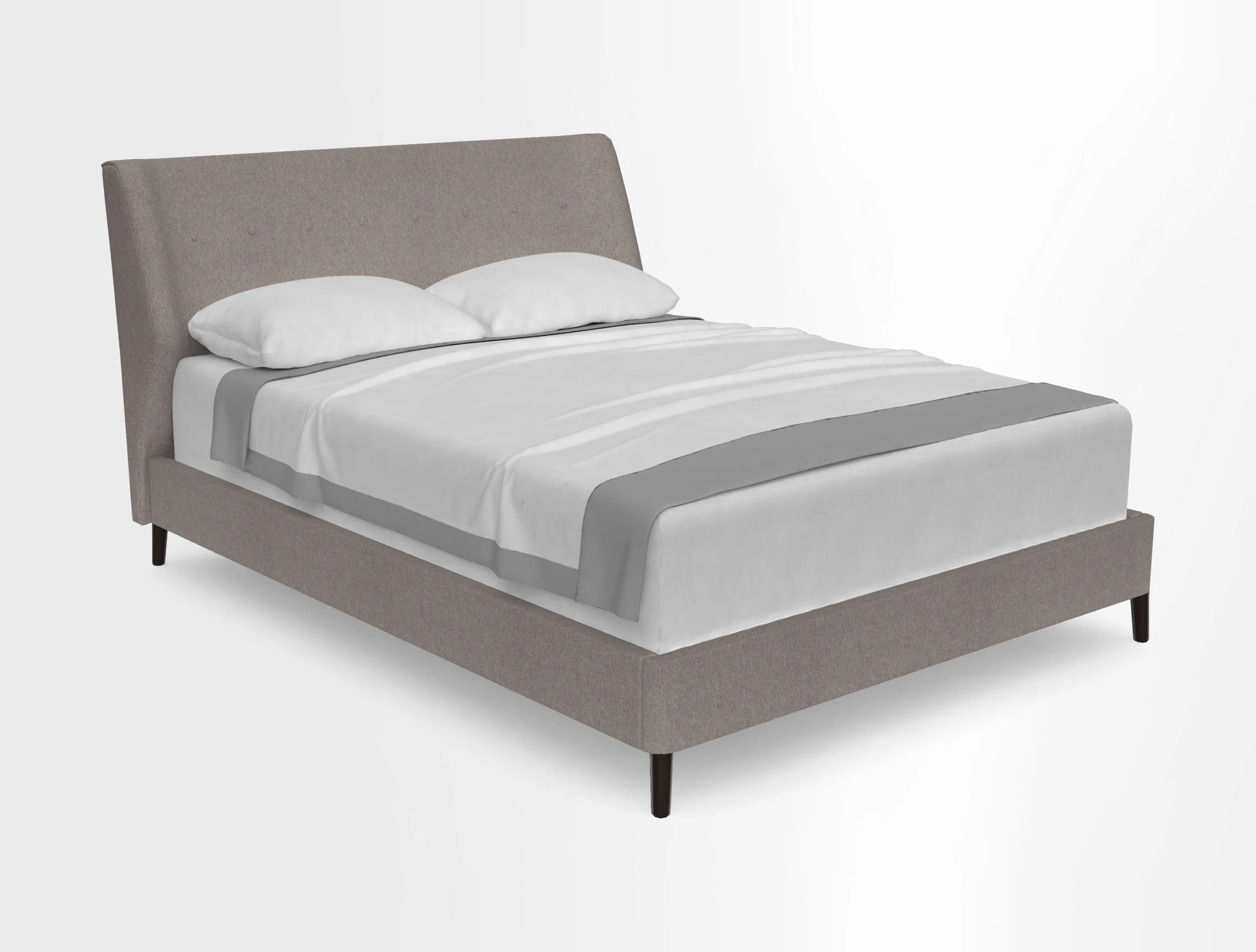 Domino King Bed in Blue Check Fabric