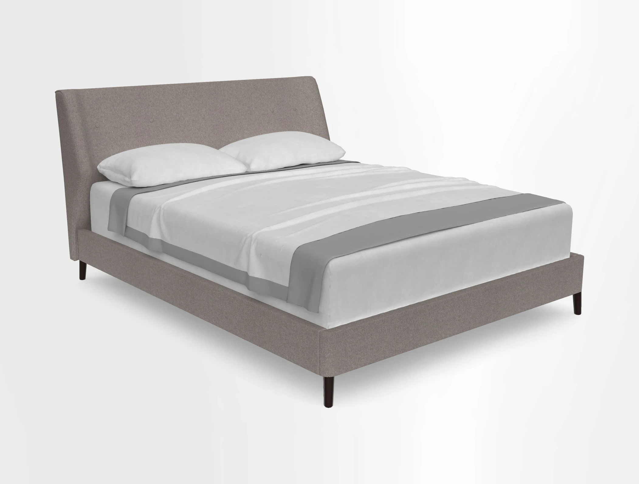 Domino King Bed in Blue Check Fabric