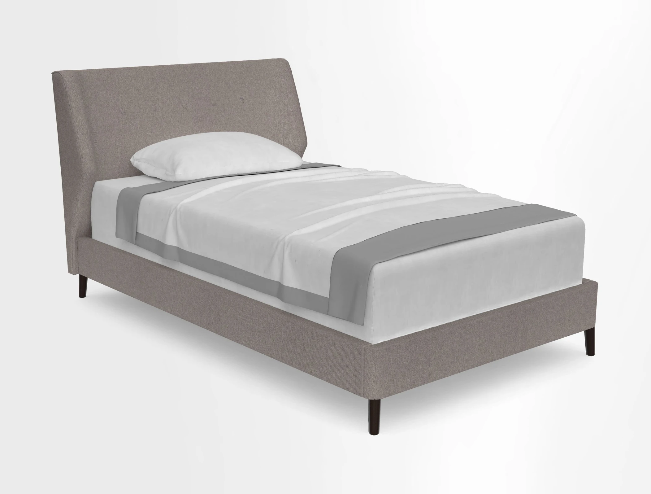 Domino King Bed in Blue Check Fabric