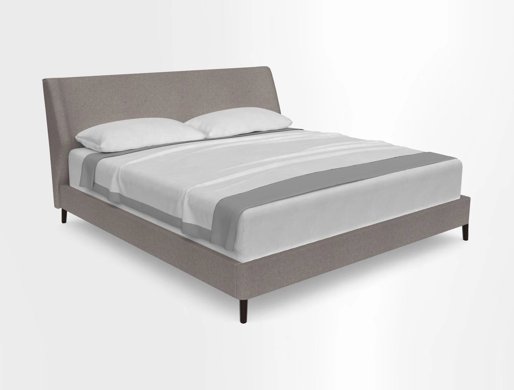 Domino King Bed in Blue Check Fabric