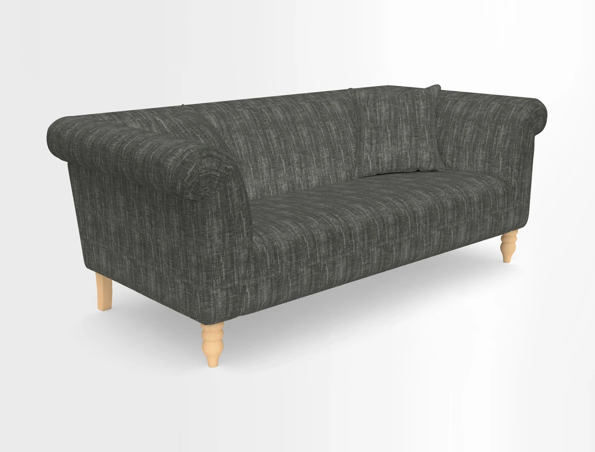 Exbury 3-seater sofa in Frond Stripe Large Storm with scatters in Frond All Over