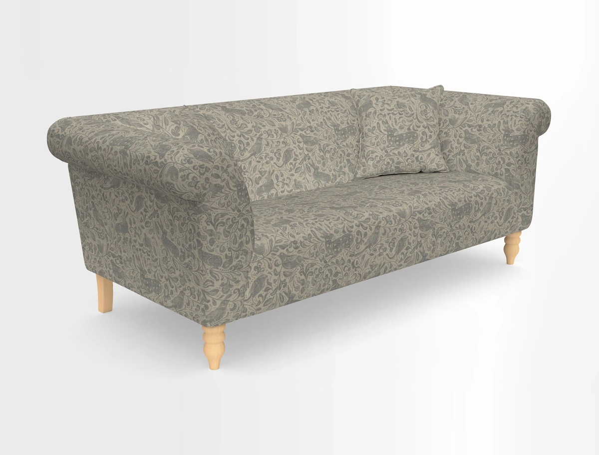 Exbury 3-seater sofa in Frond Stripe Large Storm with scatters in Frond All Over