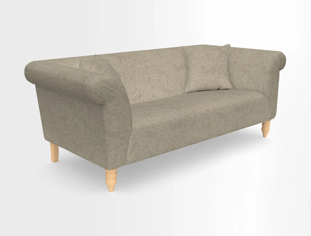 Exbury 3-seater sofa in Frond Stripe Large Storm with scatters in Frond All Over