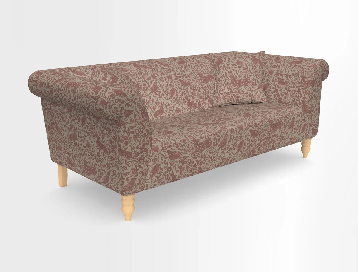 Exbury 3-seater sofa in Frond Stripe Large Storm with scatters in Frond All Over