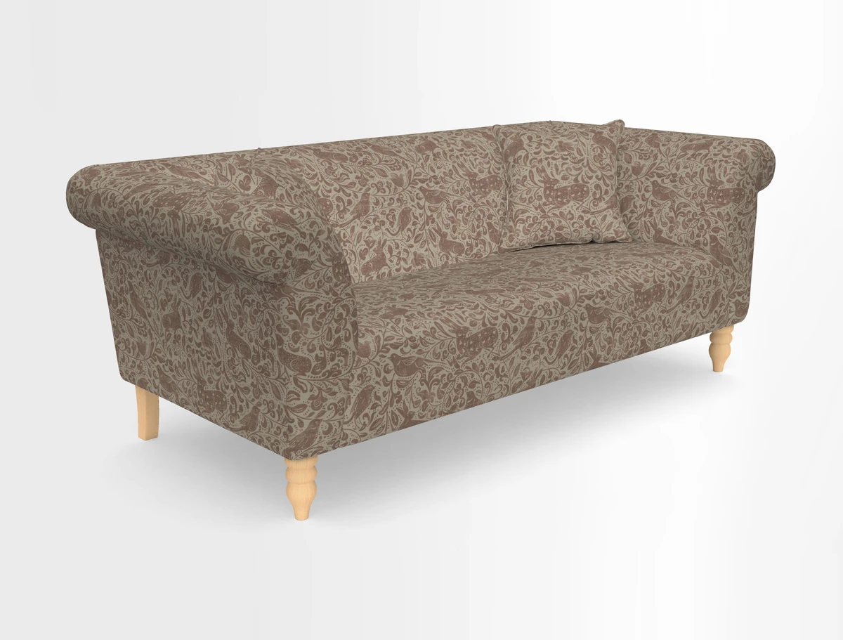 Exbury 3-seater sofa in Frond Stripe Large Storm with scatters in Frond All Over