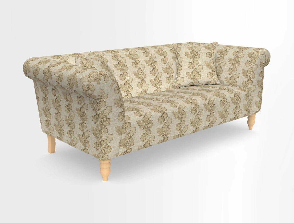 Exbury 3-seater sofa in Frond Stripe Large Storm with scatters in Frond All Over