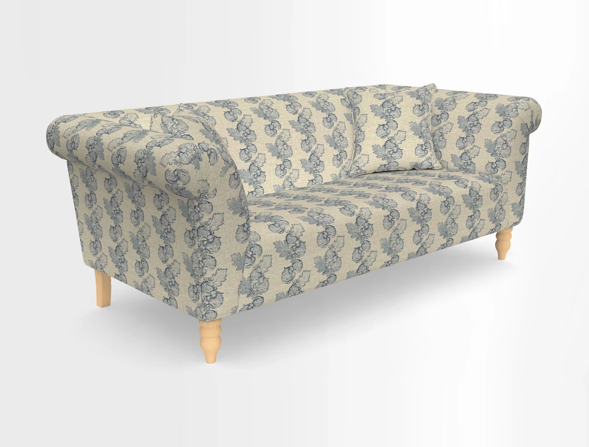 Exbury 3-seater sofa in Frond Stripe Large Storm with scatters in Frond All Over