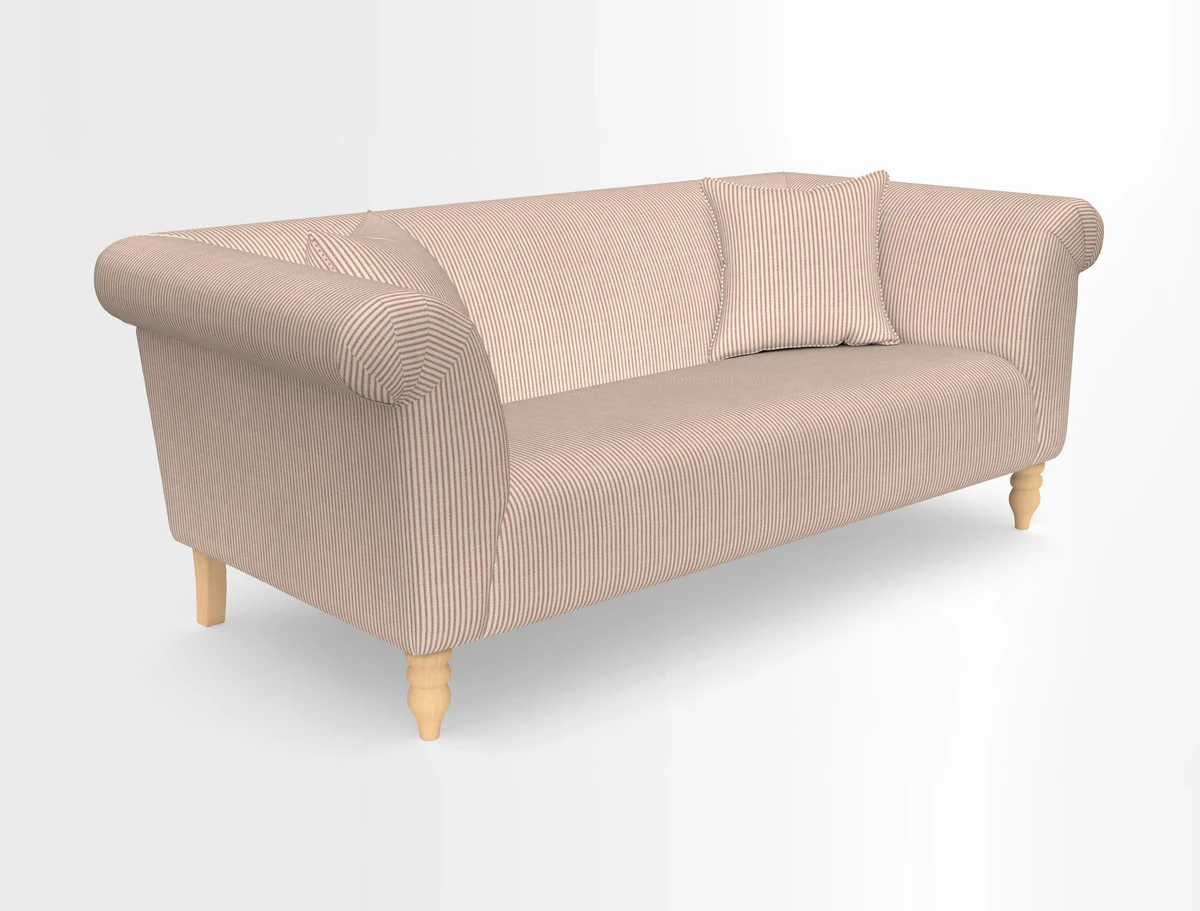 Exbury 3-seater sofa in Frond Stripe Large Storm with scatters in Frond All Over