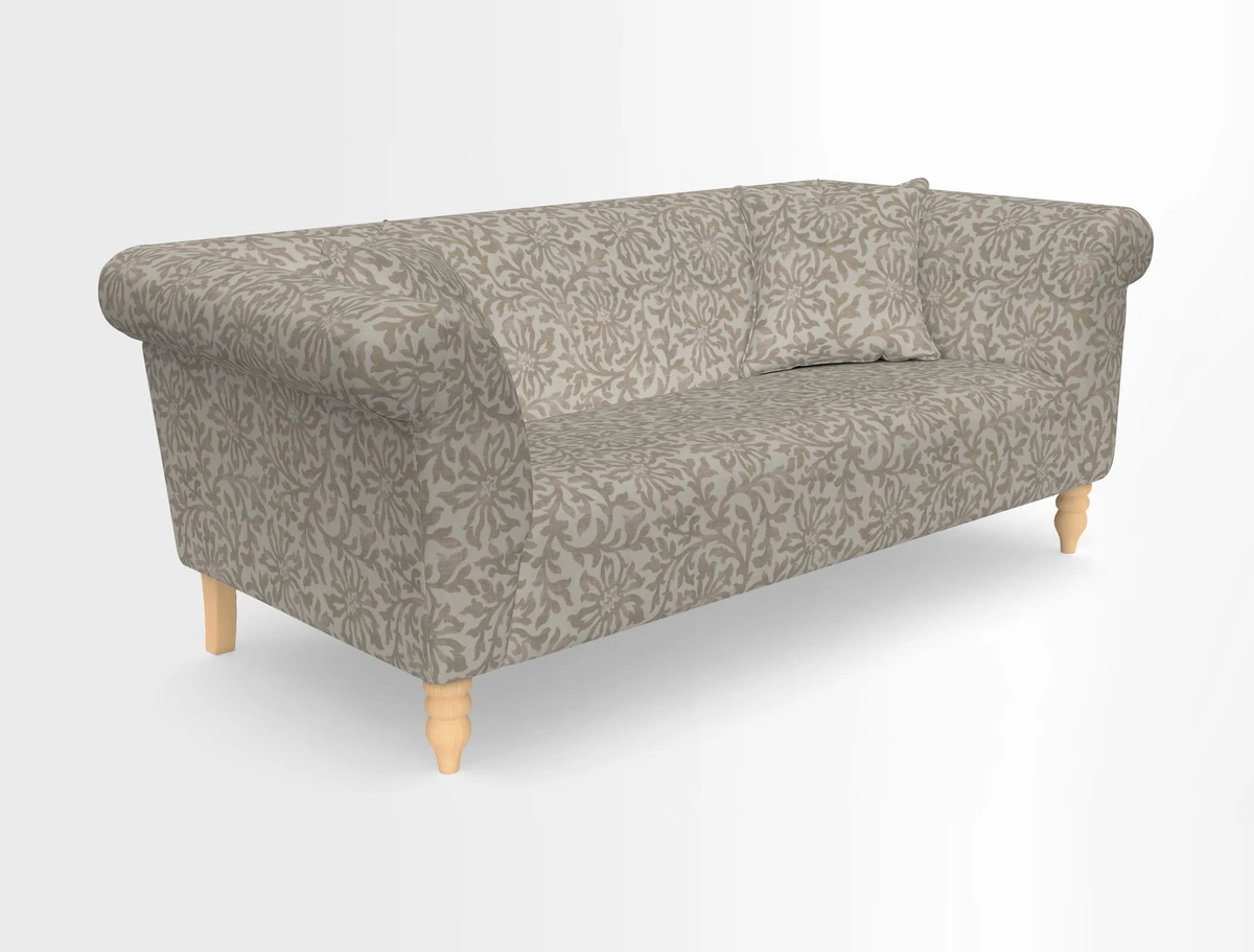 Exbury 3-seater sofa in Frond Stripe Large Storm with scatters in Frond All Over
