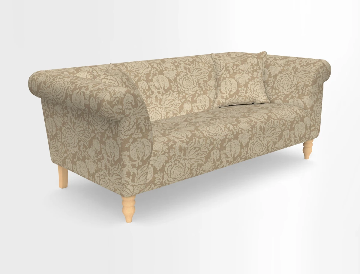 Exbury 3-seater sofa in Frond Stripe Large Storm with scatters in Frond All Over