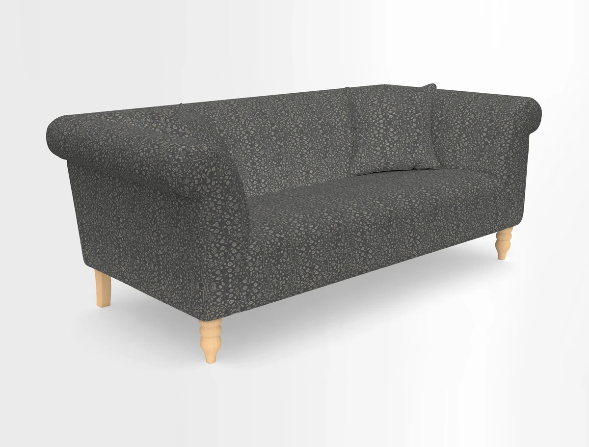 Exbury 3-seater sofa in Frond Stripe Large Storm with scatters in Frond All Over