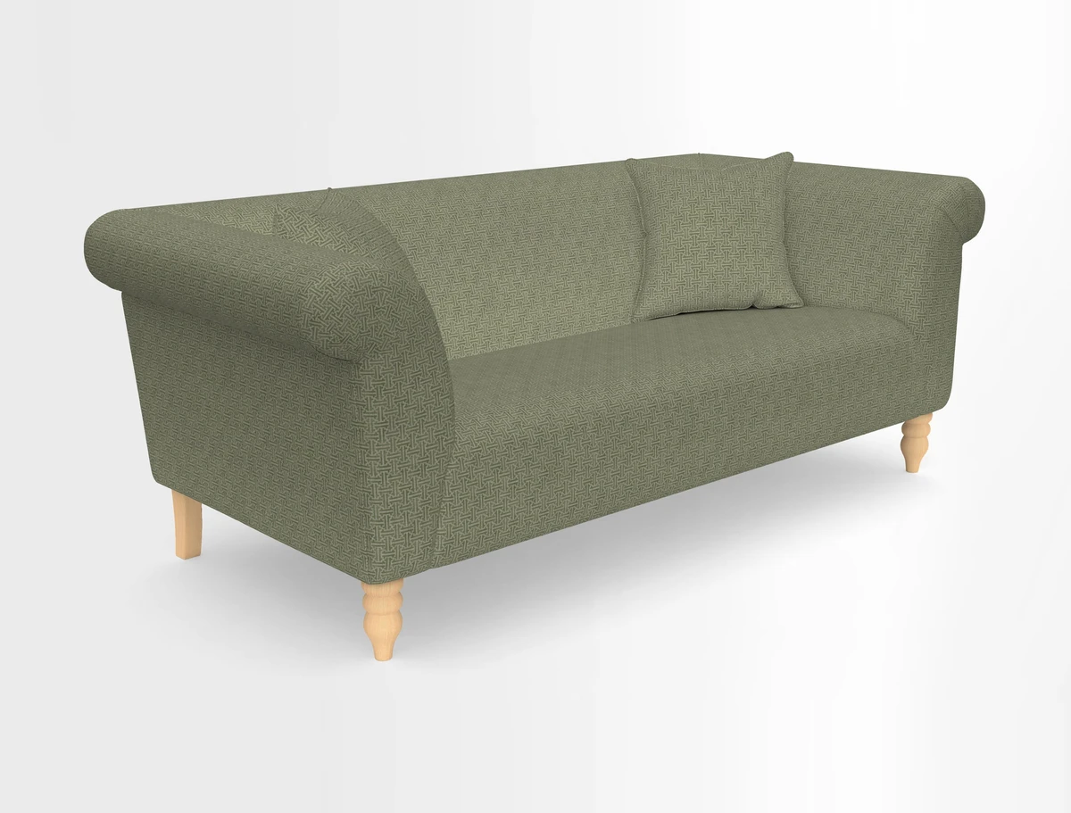 Exbury 3-seater sofa in Frond Stripe Large Storm with scatters in Frond All Over