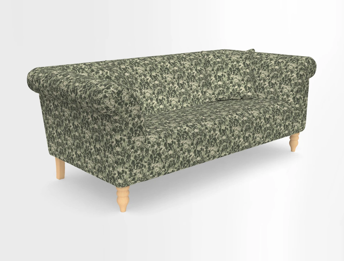 Exbury 3-seater sofa in Frond Stripe Large Storm with scatters in Frond All Over