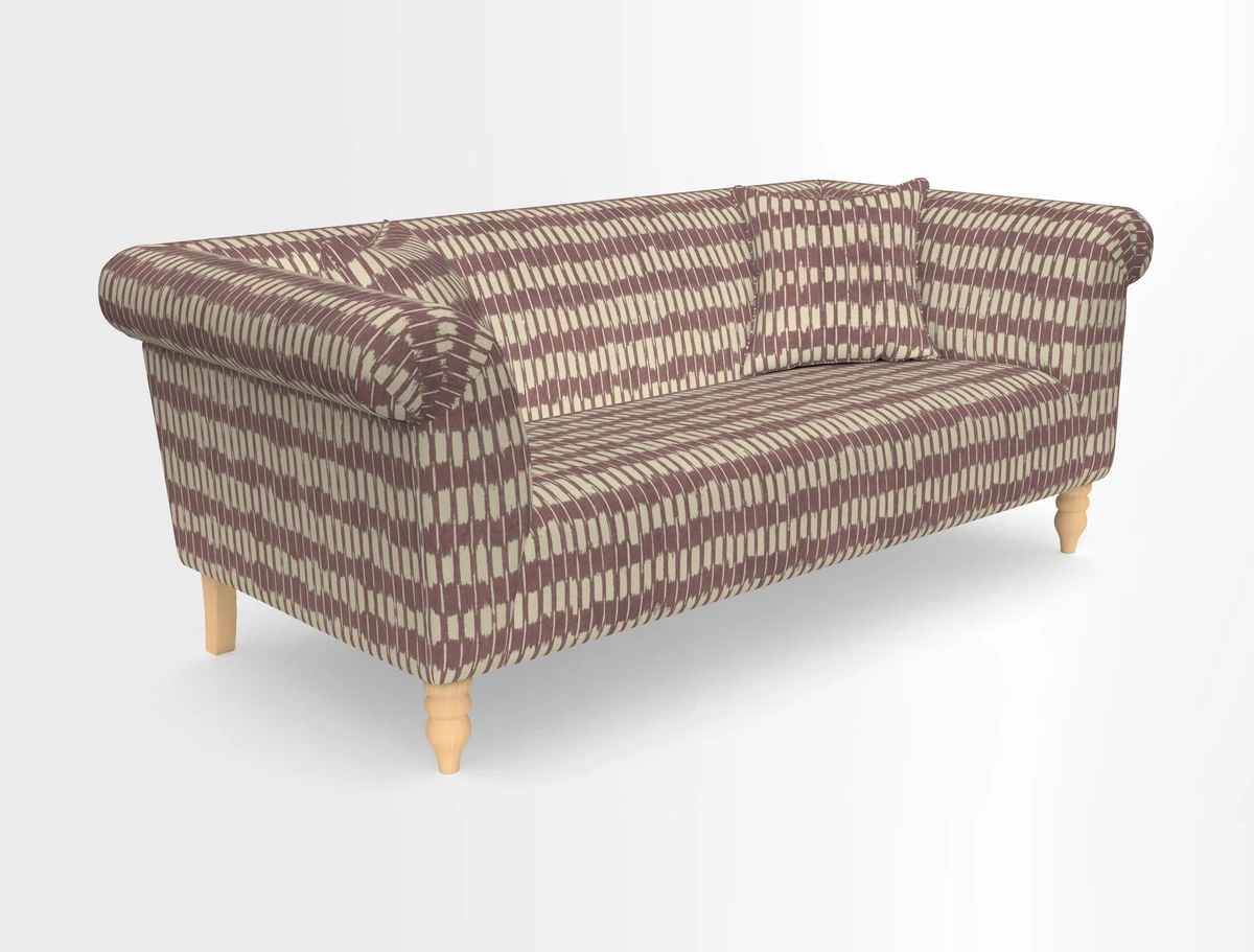 Exbury 3-seater sofa in Frond Stripe Large Storm with scatters in Frond All Over