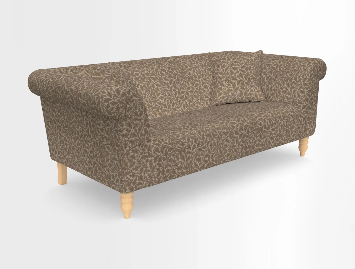 Exbury 3-seater sofa in Frond Stripe Large Storm with scatters in Frond All Over