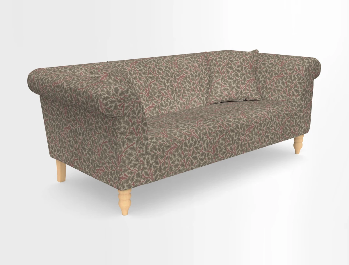Exbury 3-seater sofa in Frond Stripe Large Storm with scatters in Frond All Over