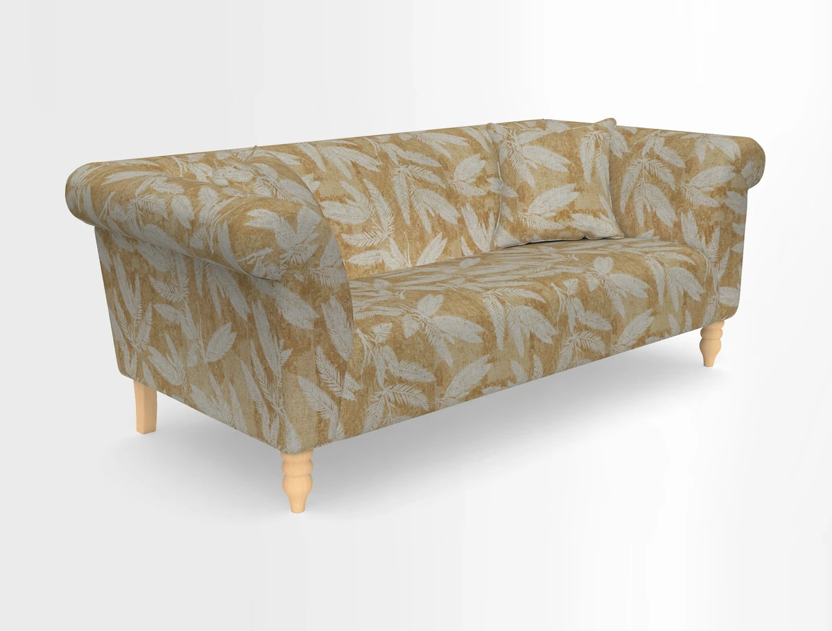 Exbury 3-seater sofa in Frond Stripe Large Storm with scatters in Frond All Over