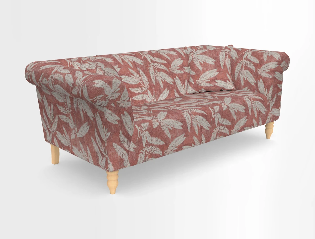 Exbury 3-seater sofa in Frond Stripe Large Storm with scatters in Frond All Over