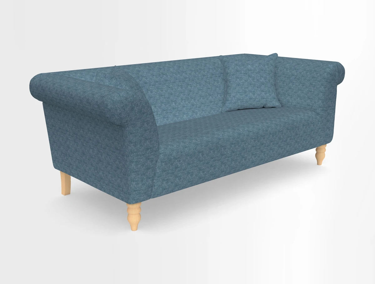 Exbury 3-seater sofa in Frond Stripe Large Storm with scatters in Frond All Over