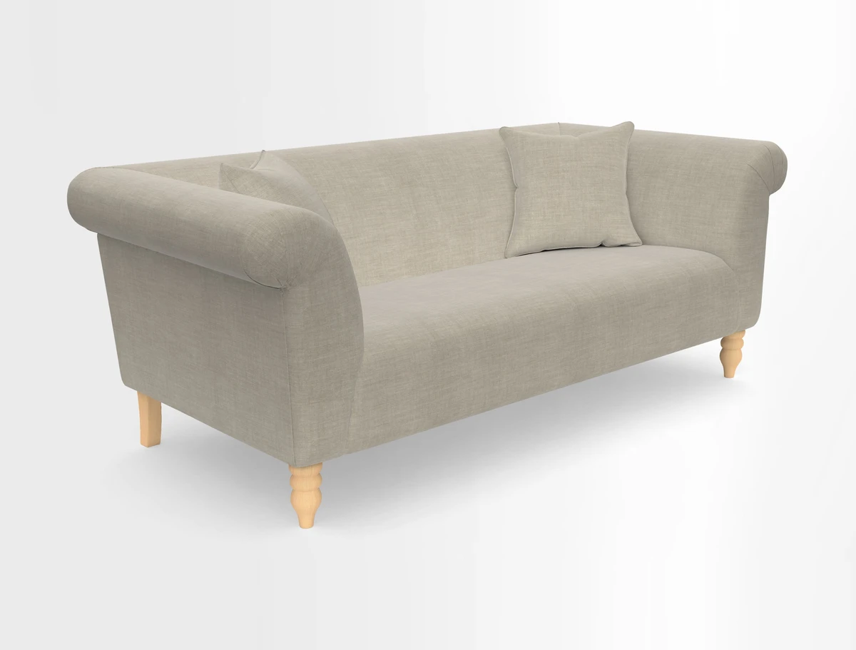 Exbury 3-seater sofa in Frond Stripe Large Storm with scatters in Frond All Over