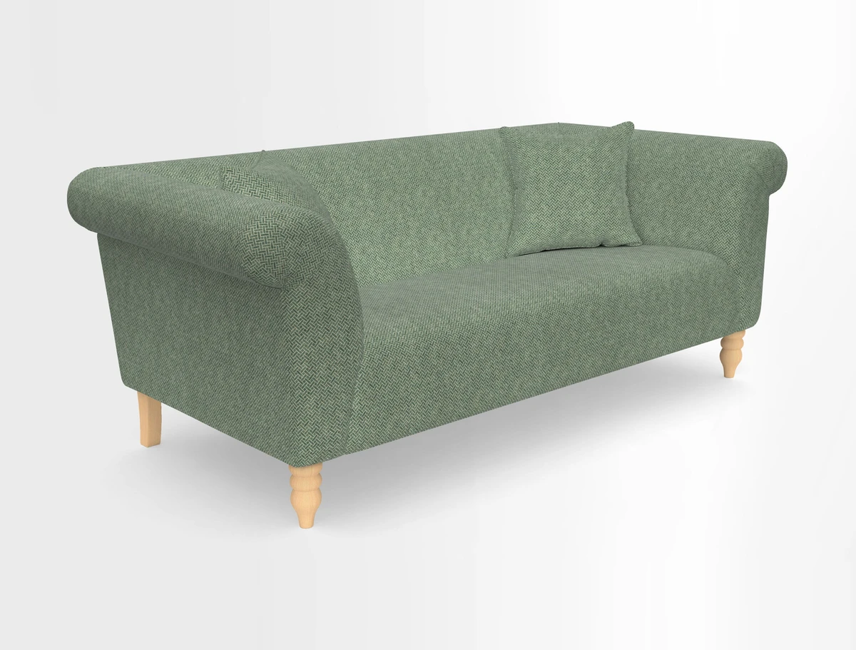 Exbury 3-seater sofa in Frond Stripe Large Storm with scatters in Frond All Over
