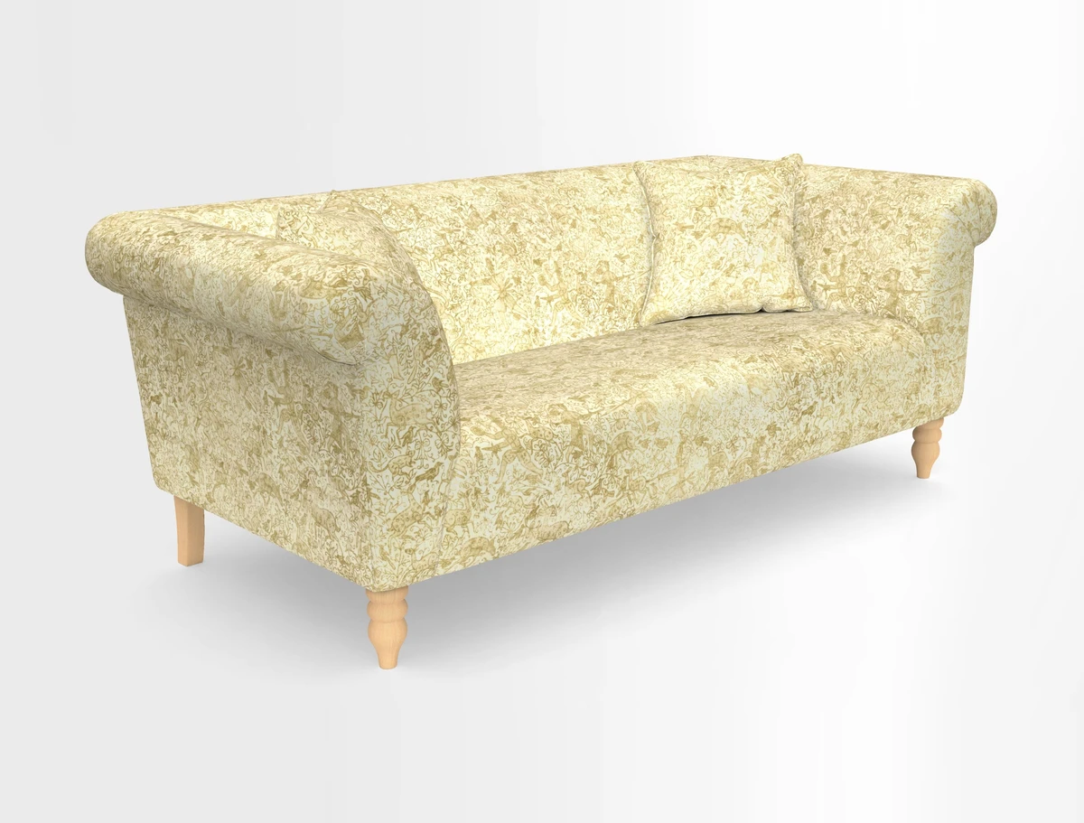 Exbury 3-seater sofa in Frond Stripe Large Storm with scatters in Frond All Over