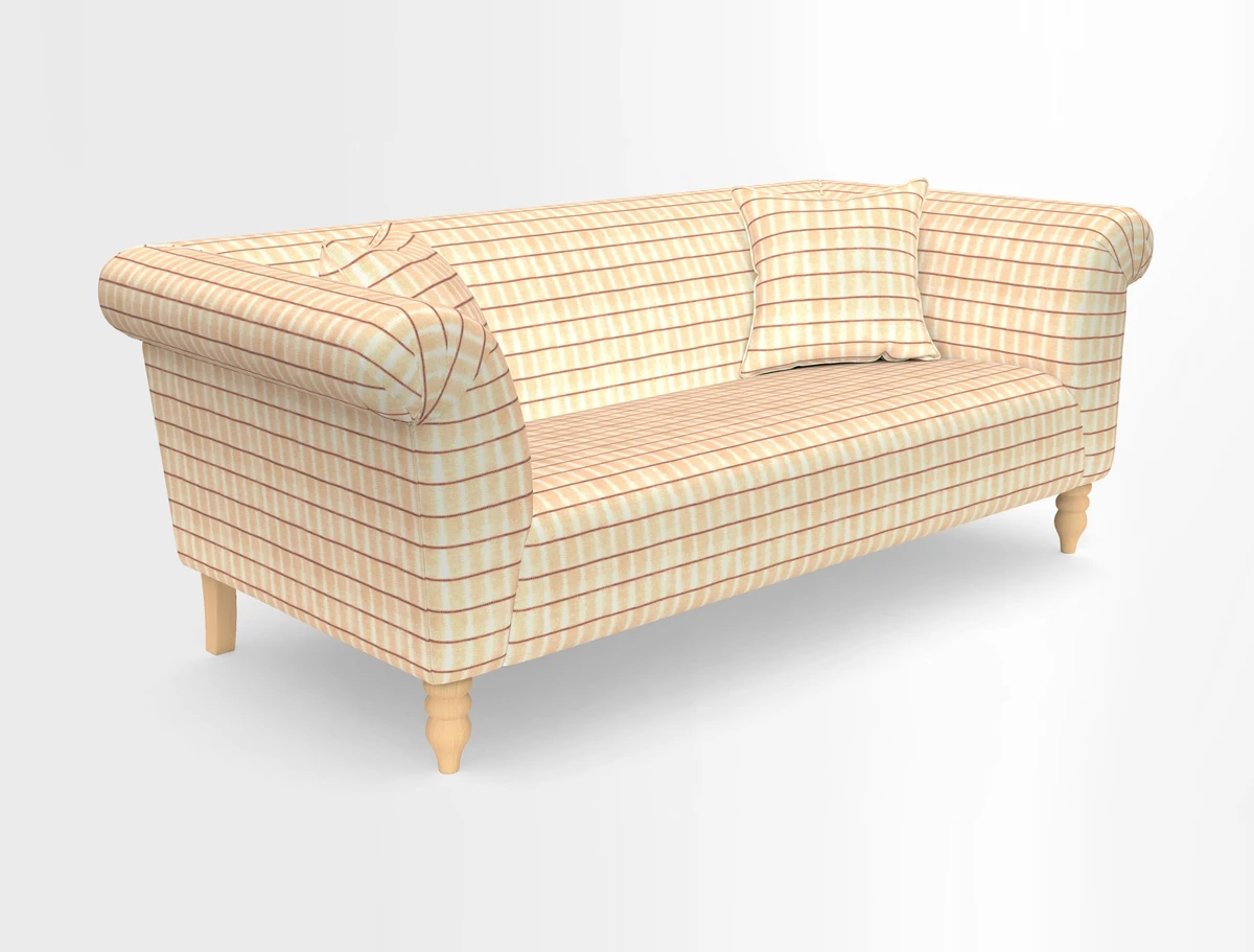 Exbury 3-seater sofa in Frond Stripe Large Storm with scatters in Frond All Over
