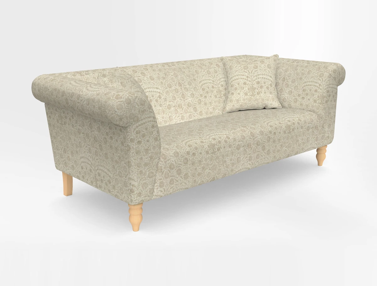 Exbury 3-seater sofa in Frond Stripe Large Storm with scatters in Frond All Over