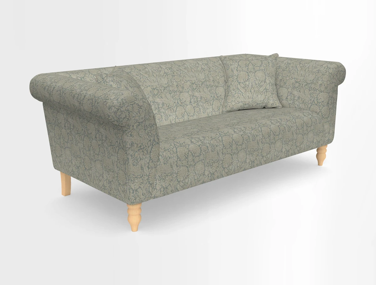 Exbury 3-seater sofa in Frond Stripe Large Storm with scatters in Frond All Over