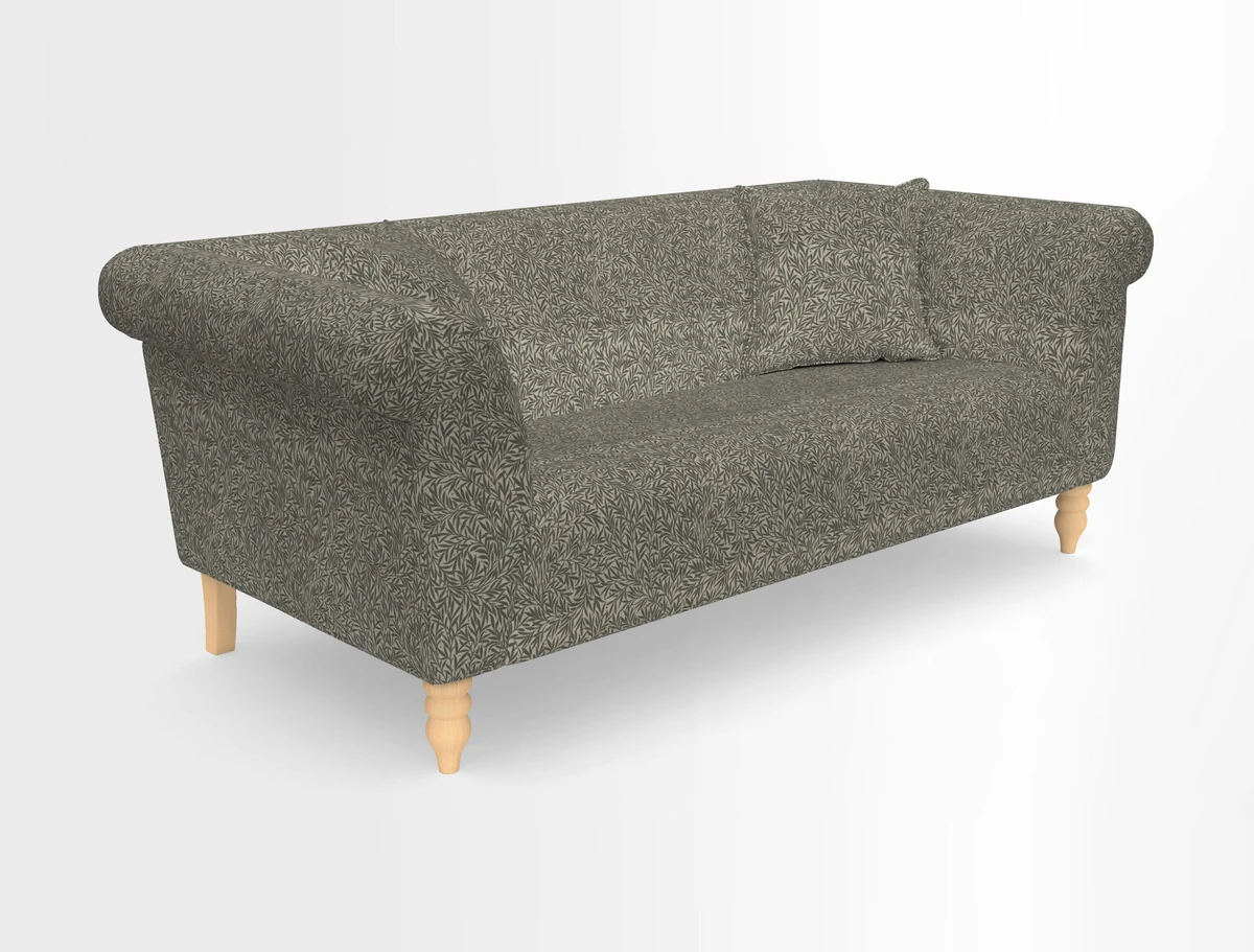 Exbury 3-seater sofa in Frond Stripe Large Storm with scatters in Frond All Over